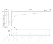 2x Wsporniki wzmocnione, konsola do półki ściennej, wiszącej 40 x 15 cm - 2