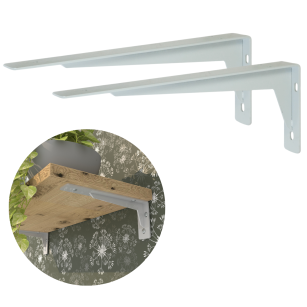 2x Wsporniki wzmocnione, konsola do półki ściennej, wiszącej 40 x 15 cm