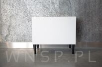 Zestaw nóżki proste 10 CM, czarne, ze szpilką M8 X 25 MM + Blachy - 2