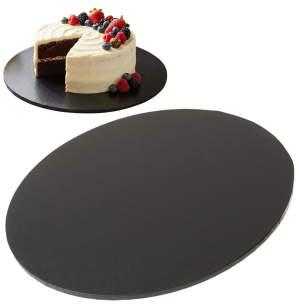 Mocny podkład pod tort Ø 25 cm okrągły MDF, dekoracja na urodziny sztywny czarny