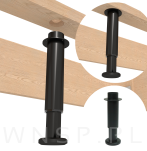 4x Noga stalowa regulowana 11 - 19,5 CM z blachą montażową, czarna - 3