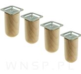 Nóżka bukowa surowa 15 cm, walcowa 60 mm z blachą - 4