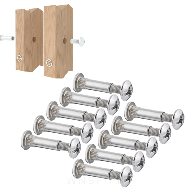 10 x Złącze meblowe śrubowe Ø 5 mm M4 (30 - 40 MM) do szafek, płyt meblowych