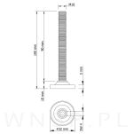 Regulator, nóżka, stopka meblowa  M10 X 100 mm - 3