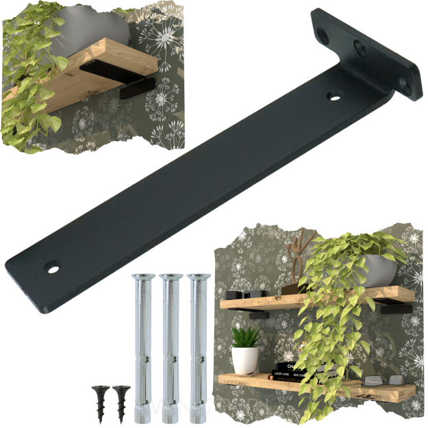 Nowoczesny wspornik do półki meblowej loft T 295 mm