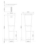 Nóżka dębowa prosta stożek 25 cm bejca czekolada, z nakładką antico - 3