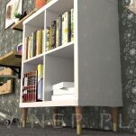 Nóżka dębowa prosta stożek 25 cm bejca czekolada, z nakładką antico - 6