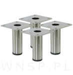 Noga stalowa 7,5 CM, z blachą montażową, stal szczotkowana - 6