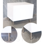 Noga stalowa 7,5 CM, z blachą montażową, stal szczotkowana - 3