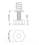 Stopka meblowa regulator do mebli zestaw 10 sztuk, nóżki do mebli M6 z gniazdem - 4