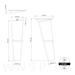 4x Noga bukowa skośna UNIQ 40 CM z blachą montażową - 2