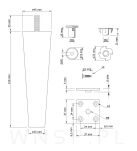 Noga nóżka drewniana prosta orzech buk zestaw 15 cm - 2