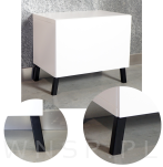 Nóżka bukowa czarna 13 cm, kwadratowa skośna 32x32 mm z blachą - 3