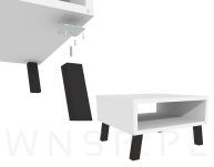 Nóżka bukowa czarna 13 cm, kwadratowa skośna 32x32 mm z blachą - 7