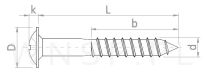 Wkręt 5,0 X 70 mm podkładkowy do drewna - 4