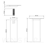 Nóżka bukowa surowa 10 cm, kwadratowa 32x32 mm z blachą - 3