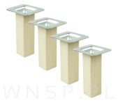 Nóżka bukowa surowa 10 cm, kwadratowa 32x32 mm z blachą - 10