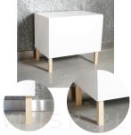 Nóżka bukowa surowa 10 cm, kwadratowa 32x32 mm z blachą - 4