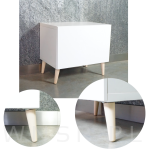 Noga bukowa skośna UNIQ 8  cm z blachą montażową, surowa - 3