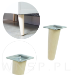 Noga bukowa skośna UNIQ 8  cm z blachą montażową, surowa - 7