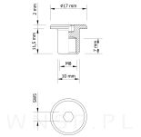 M8 X 11,5 mm, nakrętka Ericson płaska - 4