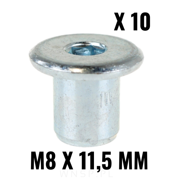 M8 X 11,5 mm, nakrętka Ericson płaska