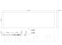 Zestaw 2 półek ściennych w dekorze orzechu 500 x 150 x 18 mm, z niewidocznymi ramionami - 2