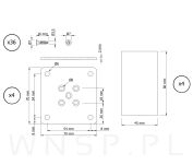 Nogi dębowe 8 CM lakierowane, nóżki kwadratowe drewniane dąb, zestaw z blachami i wkrętami - 2