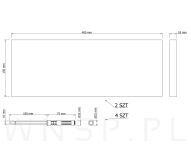 Zestaw 2 półek ściennych białych 400 x 150 x 18 mm, z niewidocznymi ramionami - 2