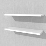 Zestaw 2 półek ściennych białych 400 x 150 x 18 mm, z niewidocznymi ramionami - 5