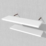 Zestaw 2 półek ściennych białych 400 x 150 x 18 mm, z niewidocznymi ramionami - 4