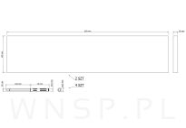 Zestaw 2 półek ściennych w dekorze dębu 650 x 150 x 18 mm, z niewidocznymi ramionami - 2