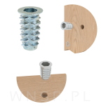 M6 X 25 mm - Nakrętka mufa do drewna typ DC - 4