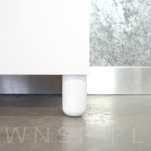 Nóżka bukowa biała 10 cm, walcowa 60 mm z blachą - 3