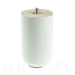 Nóżka bukowa biała 10 cm, walcowa 60 mm z blachą - 10