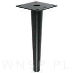 Noga stalowa prosta stożek 20 cm, z blachą montażową, czarna matowa - 7