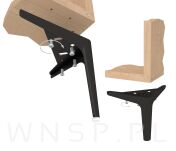 Nogi meblowe typ V 11,8 cm zestaw z wkrętami - 4