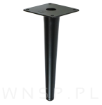Noga stalowa stożek 18 cm, z blachą montażową, czarny mat - 4