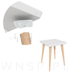 Kątownik do nogi ukośnej, 4 otworowy 66 X 58 X 1,8 mm z gwintem M8 - 4