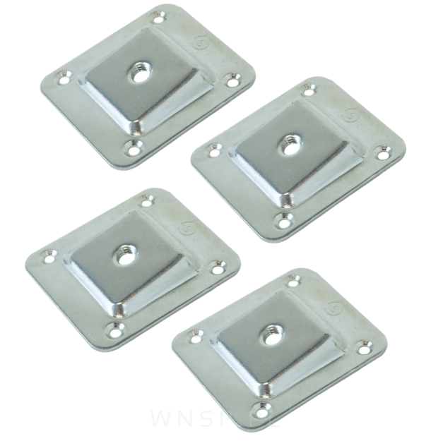 Kątownik do nogi ukośnej, 4 otworowy 66 X 58 X 1,8 mm z gwintem M8