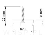 Ślizgacz filcowy z wkrętem fi 28 mm - 3