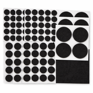 PODKŁADKI FILCOWE POD KRZESŁA, MEBLE, NOGI SAMOPRZYLEPNE ZESTAW 148 SZT CZARNY FILC