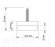 Ślizgacz filcowy z wkrętem fi 22 mm - ocynk biały - 3