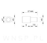 Podpórka do półki z białą otuliną, wspornik półki Ø 5 mm, podpórka 100 sztuk, kołek meblowy ocynk biały - 2