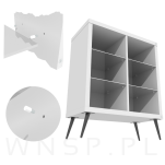 Podpórka do półki z białą otuliną, wspornik półki Ø 5 mm, podpórka 100 sztuk, kołek meblowy ocynk biały - 3