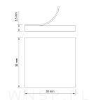 Podkładki filcowe 30 x 30 mm - biały, opakowanie 24 szt. - 2