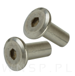 M5 X 15 mm, nakrętka Ericson płaska, stal nierdzewna - 6