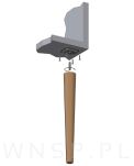 Noga dębowa prosta, stożek 35 cm surowa z blachą montażową - 12