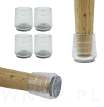 Ślizgacz ochronny PVC okrągły na nogę Ø 18 mm transparentny, z filcem - 6