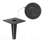 Noga stalowa stożek 10 cm, z blachą montażową, czarny mat - 6
